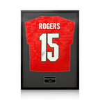 Morgan Rogers Signed England Away Shirt Standard Frame