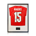 Morgan Rogers Signed England Away Shirt Standard Frame