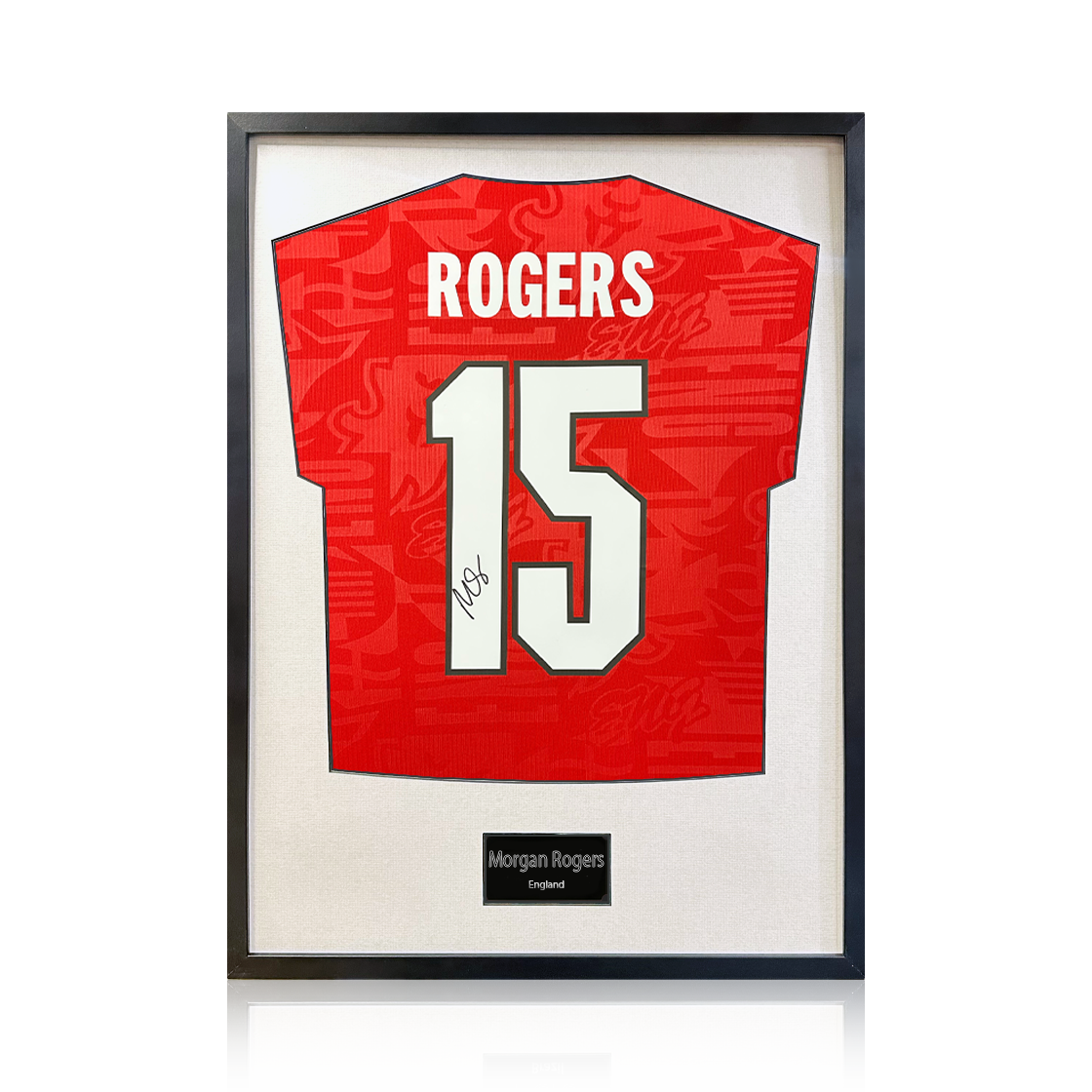 Morgan Rogers Signed England Away Shirt Standard Frame