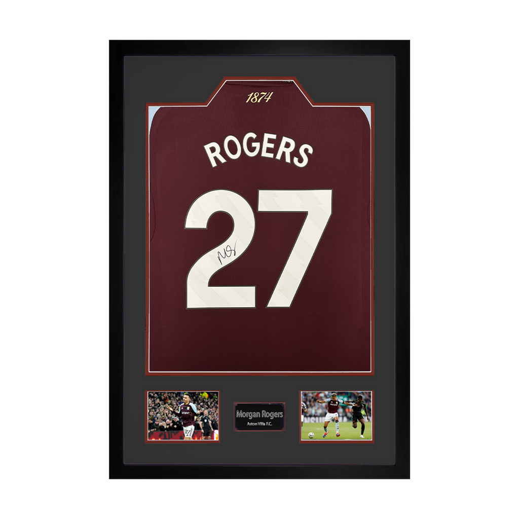 Morgan Rogers Signed Aston Villa Shirt Premium Frame