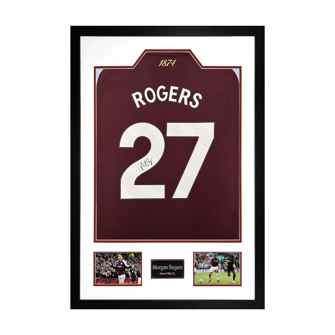 Morgan Rogers Signed Aston Villa Shirt Premium Frame