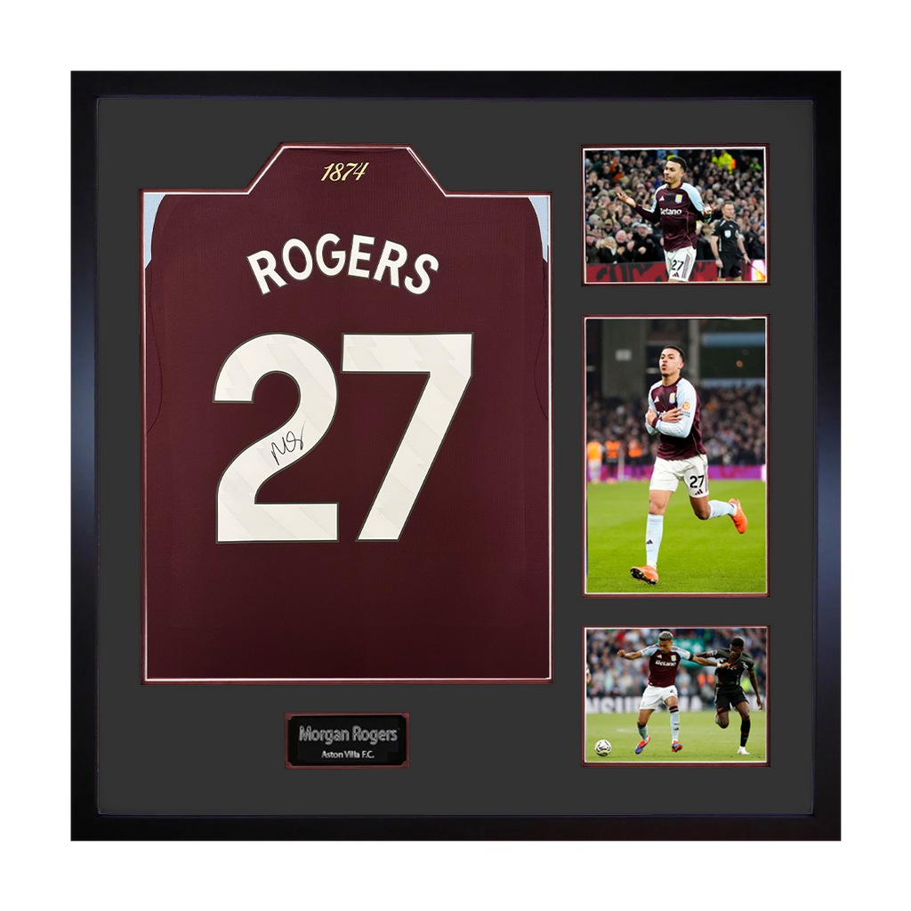 Morgan Rogers Signed Aston Villa Shirt Elite Frame