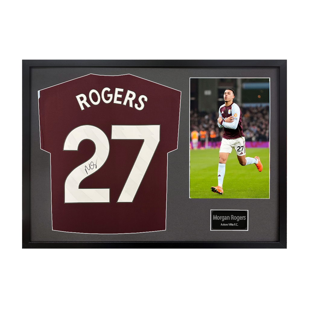 Morgan Rogers Signed Aston Villa Shirt Classic Frame