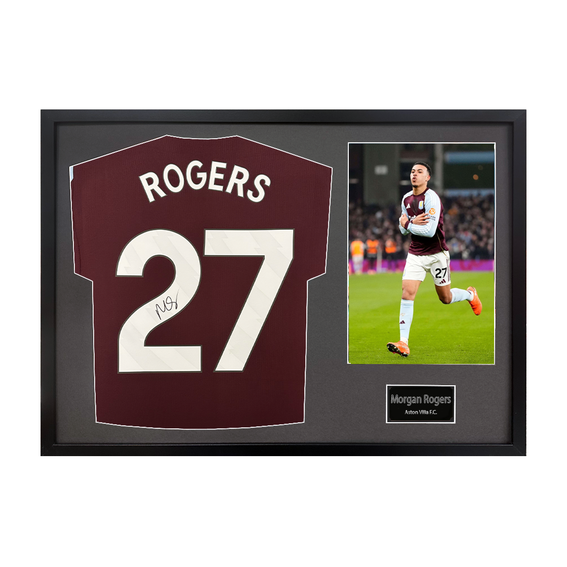 Morgan Rogers Signed Aston Villa Shirt Classic Frame