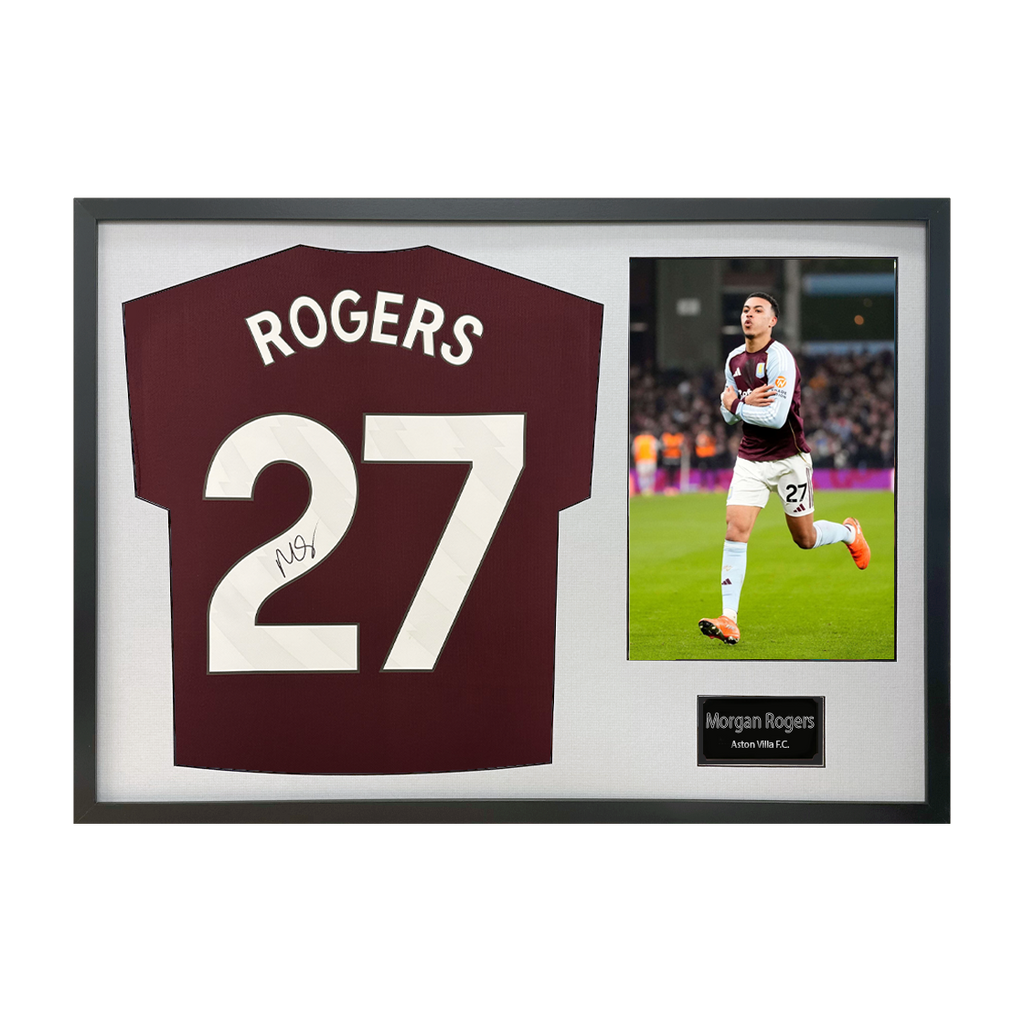 Morgan Rogers Signed Aston Villa Shirt Classic Frame