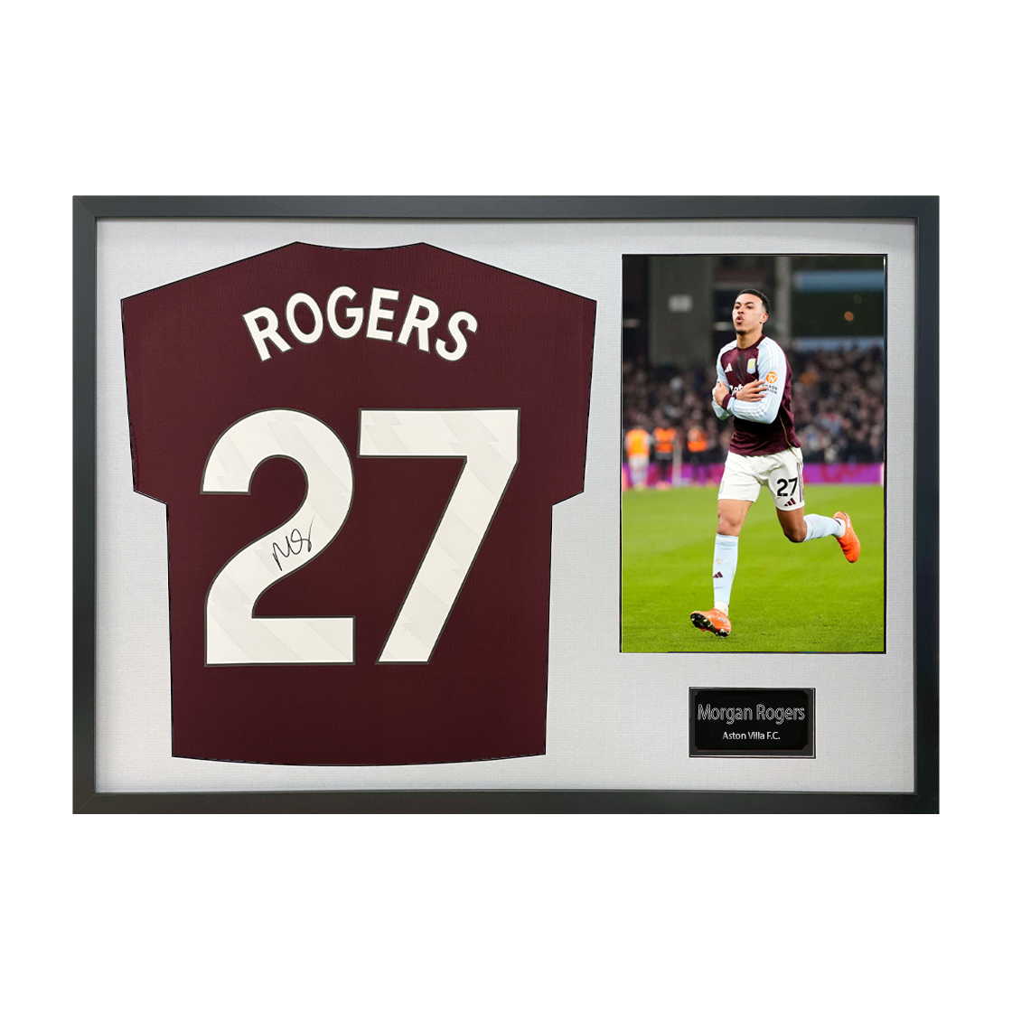 Morgan Rogers Signed Aston Villa Shirt Classic Frame