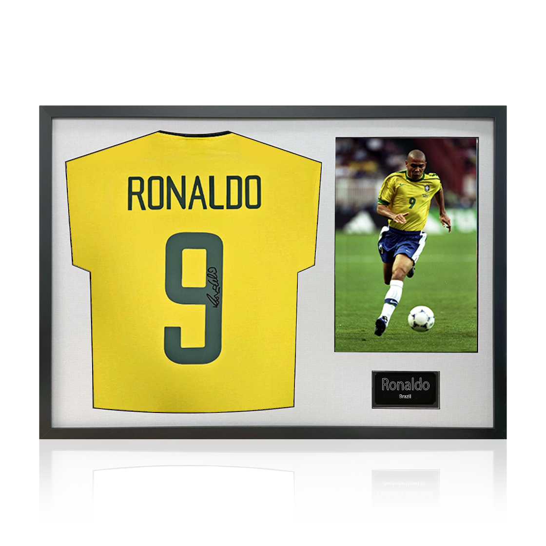 Ronaldo Signed Brazil Shirt Classic Frame