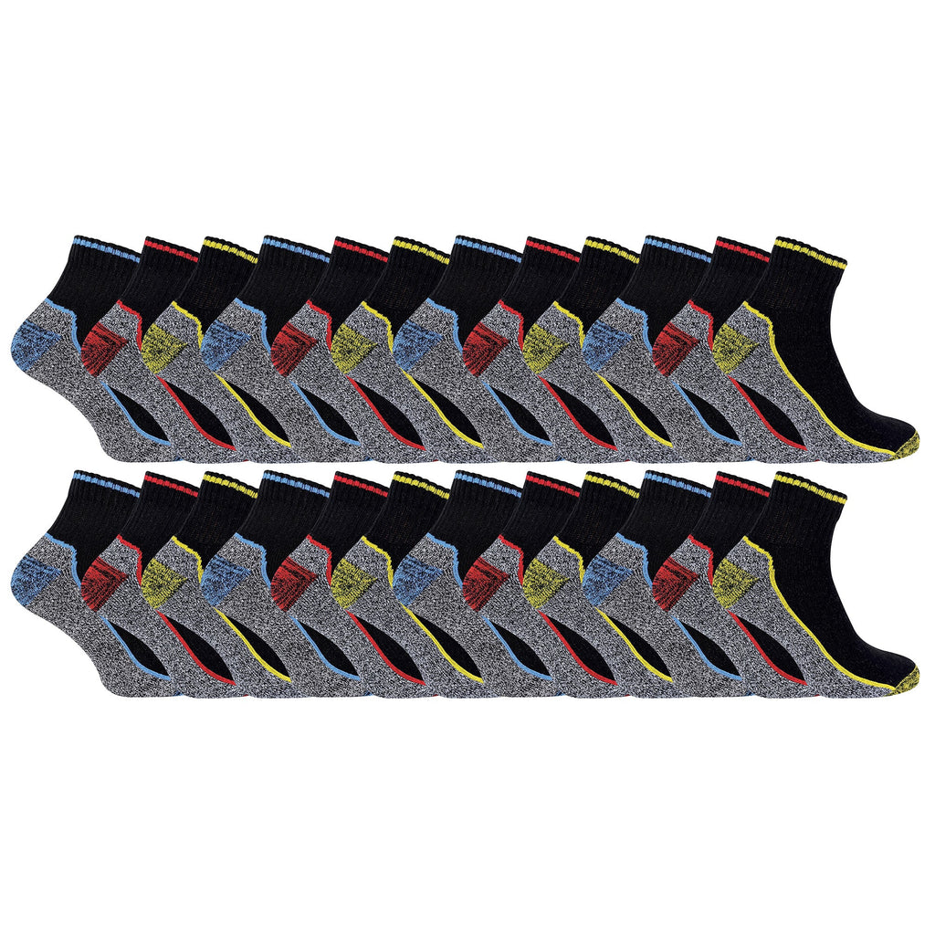 24 Pairs Multipack Mens Short Breathable Bamboo Work Socks