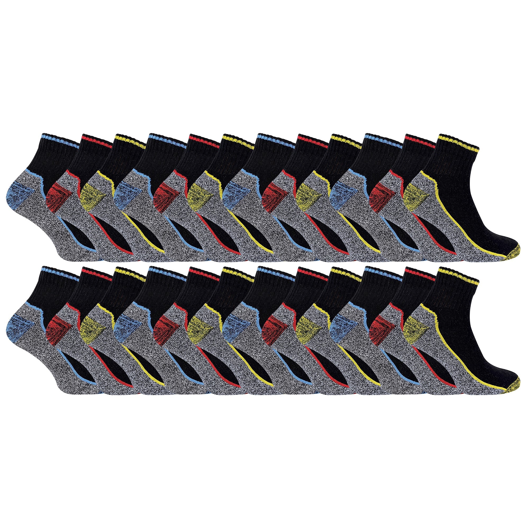24 Pairs Multipack Mens Short Breathable Bamboo Work Socks