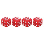 Universal 8mm Dice Style Plastic Car Tire Valve Caps, Pack of 4, Dice Shape 3 Magenta, Dice Shape 3, Dice Style 3