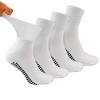 4 Pack Short Bamboo Diabetic Socks With Grips for Men and Women