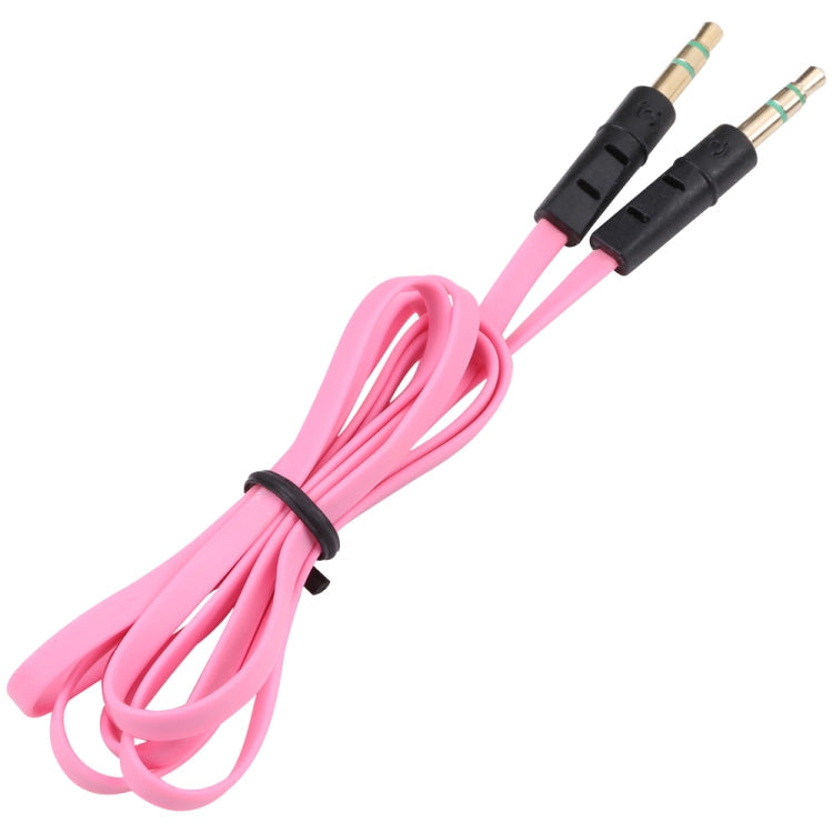 1m Noodle Style Aux Audio Cable 3.5mm Male to Male, Compatible with Phones, Tablets, Headphones, MP3 Player, Car/Home Stereo & More(Pink)