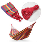 Red Stripe Single Widening Camping Outdoor Canvas Hammock, Size: 190cm x 100cm, 190cm x 100cm (Red)