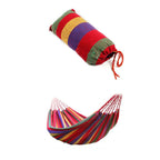 Red Stripe Single Widening Camping Outdoor Canvas Hammock, Size: 190cm x 100cm, 190cm x 100cm (Red)