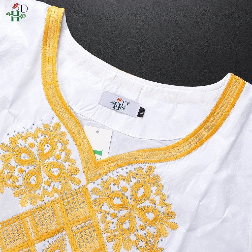 Family Matching African Wedding Outfits For Husband and Wife Bazin Riche Robes Custom Couple Dashiki Set Boy Kid white Dress