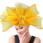 Elegant Wedding Big Size Fascinator Hat Women Flower Multimodal Hair Top Clips