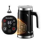 BioloMix Upgraded 5-in-1 LED Touch Screen Milk Frother for Lattes & Coffee, Hot And Cold Foam Maker