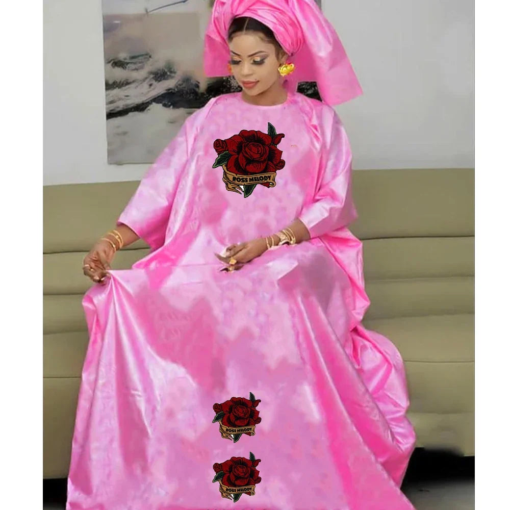 Bazin Rich Dresses For Women Traditional African Evening Gowns For Party And