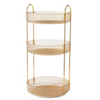360 Degree Rotating Makeup Organizer Light Luxury Skincare Holder Rack Versatile Space-Saving for Dressing Table Washing Table
