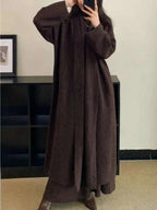 Elegant Knitted 3 Piece Set Women Long Cardigan Coat Sleeveless Vest High Waist A-line Long Skirt
