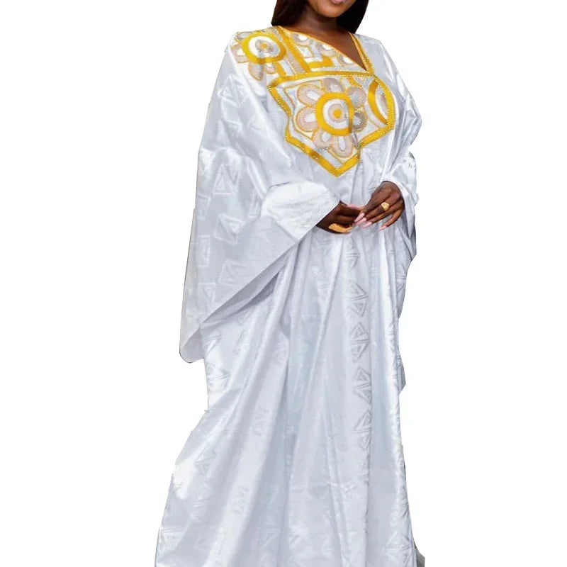 African Dress For Woman Plus Size Dress Bazin Riche Embroidery With Embroidery