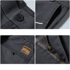 Men’s Slim Straight Stretch Twill Trousers – Smart Casual Cotton Pants