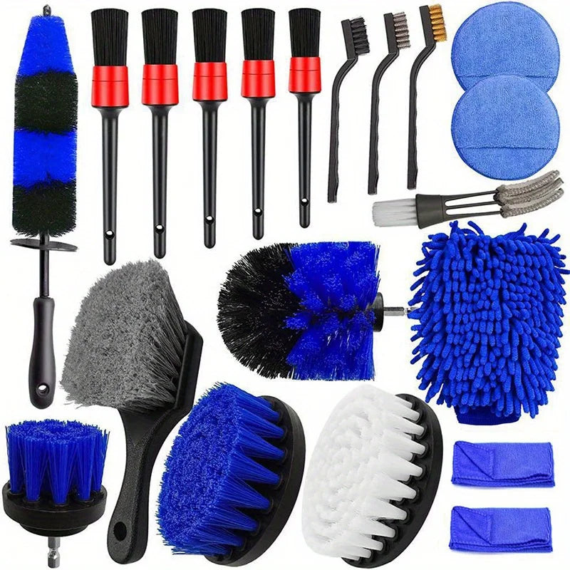 20PCS Car Detailing Brush Kit Wheel, Tire & Drill Cleaning Brush Set