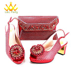 2025 Special New Arrivals Italian Women Shoes and Bag to Match in Green Color