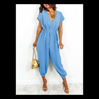 Ladies V Neck Tie Up Jumpsuit