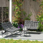 Outsunny 4 PC Garden Furniture Set with Loveseat, Chairs, Table