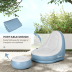 Outsunny Inflatable Chair and Footstool for Gaming, Reading, Watching