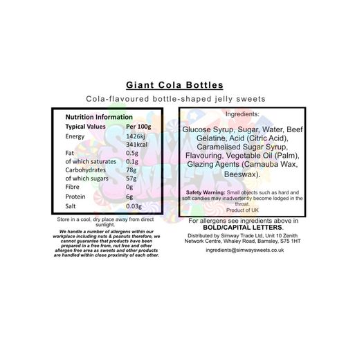 Giant Cola Bottles Simway Sweets