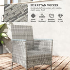 Outsunny Rattan Dining Set with Parasol Hole, Garden Table and Chairs