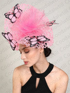New Fascinator Wedding Headpiece Women Butterfly Headwear For Church Derby Hat