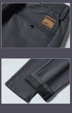 Men’s Slim Straight Stretch Twill Trousers – Smart Casual Cotton Pants