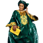 African Dresses For Women's Bazin Riche Embroidery Design Long Dress
