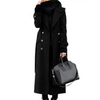 Women's Woollen Double-breasted Mid-calf Long Sleeves Jacket