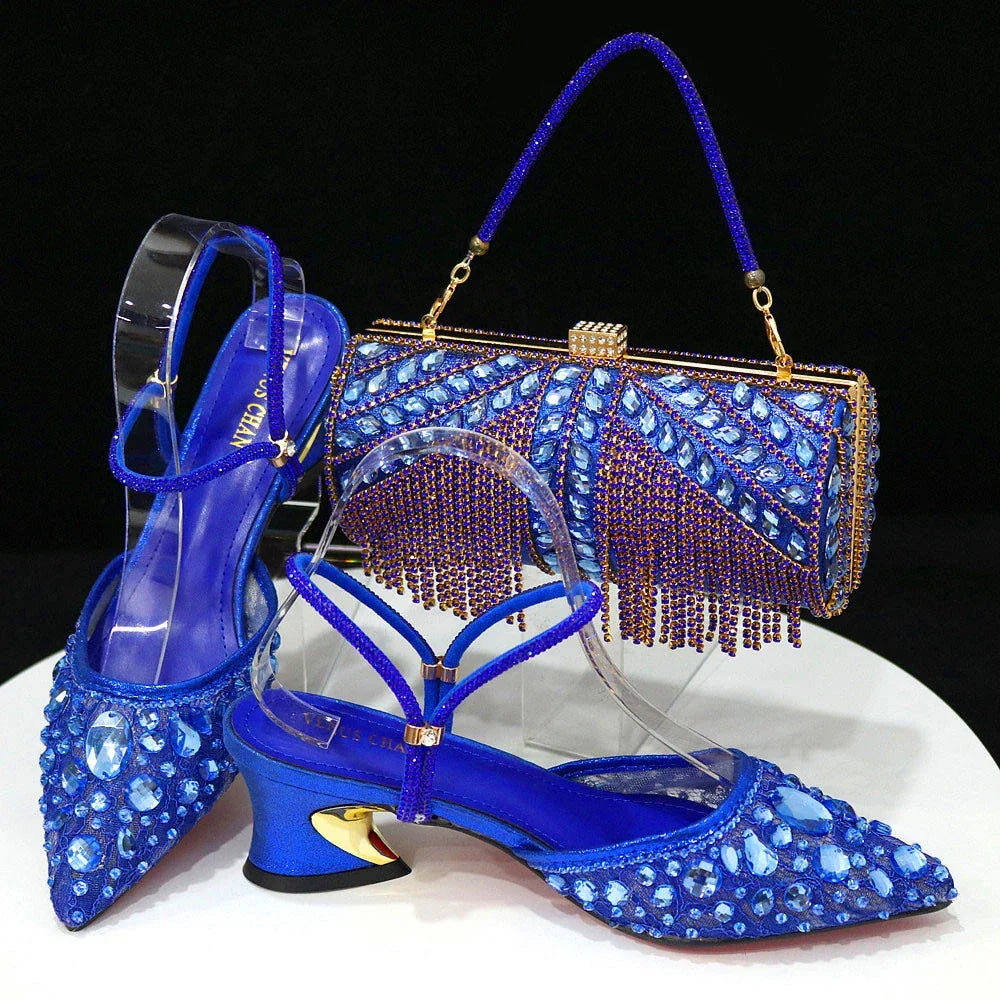 Italian Design Three-Dimensional Women's Bags And Ladies Heel Shoes
