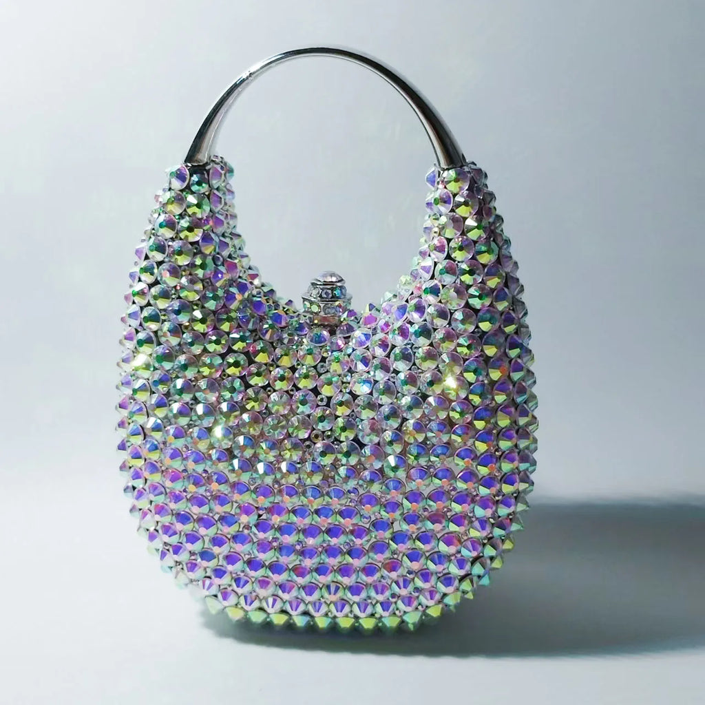 Women's Crystal Diamonds Chain Evening Clutch Bag