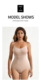 1 Piece Solid Seamless Shaping Shapewear Bodysuit, Tummy Control Butt Lifting Slimmer Body Shaper, Women's Underwear & Shapewear