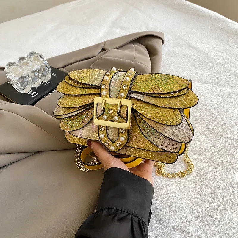 2024 New Handmade Rivet Butterfly Wing Crossbody Bag Women Designer Handbag And