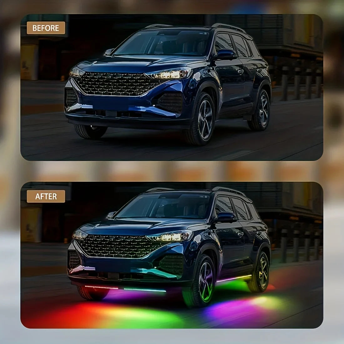 RGB Car Underglow LED Lights  Flexible 12V Underbody Ambient Light with App Control