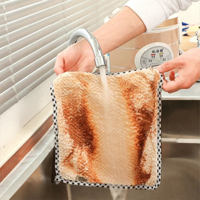 Coral Fleece Kitchen Cleaning Cloths - Soft & Highly Absorbent Towels