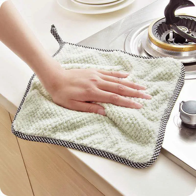 Coral Fleece Kitchen Cleaning Cloths - Soft & Highly Absorbent Towels