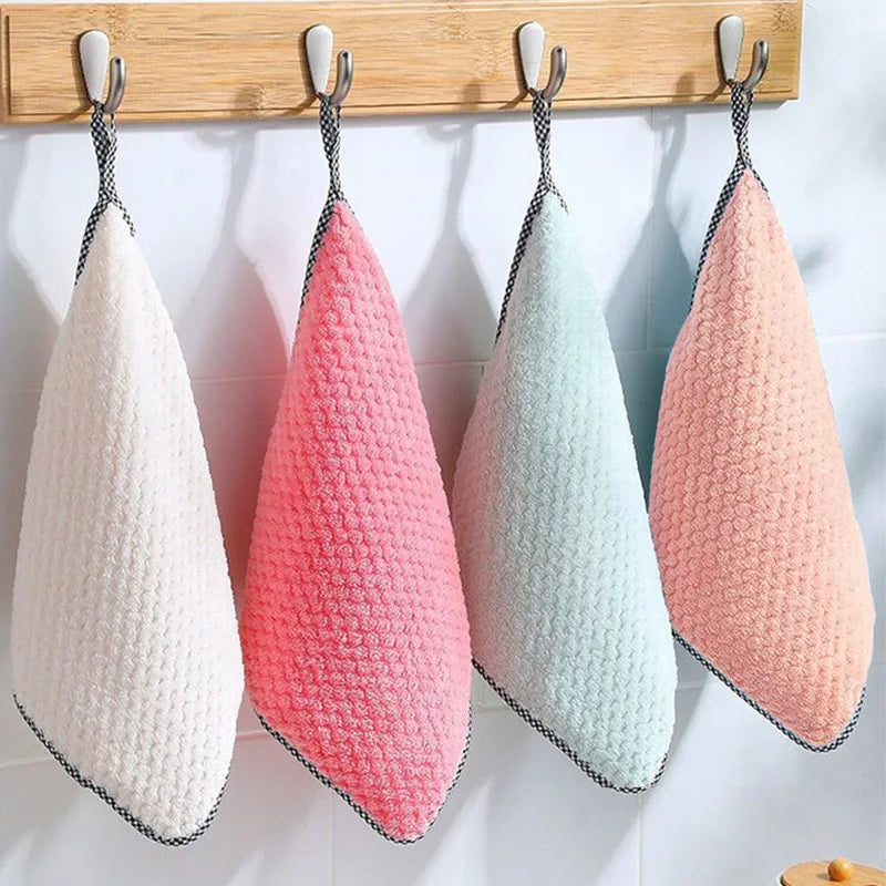 Coral Fleece Kitchen Cleaning Cloths - Soft & Highly Absorbent Towels