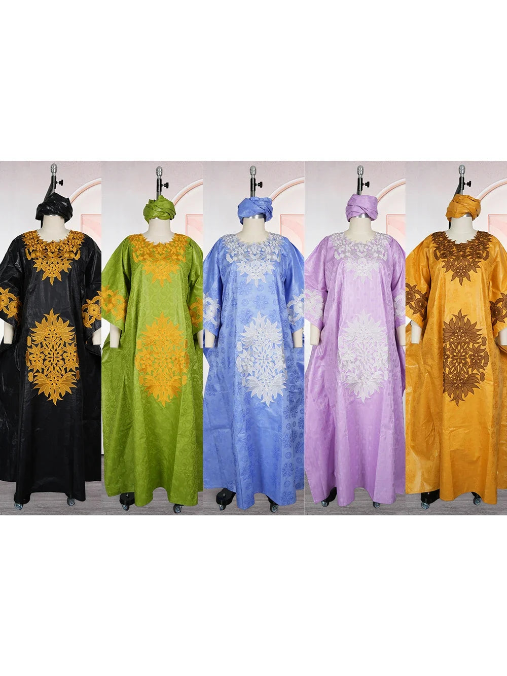 African dresses for women Kaftan Dress Embroidery Bazin Riche Wedding Party Plus Size