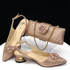 Italian Hollow Design Women's Shoes And Matching Bag