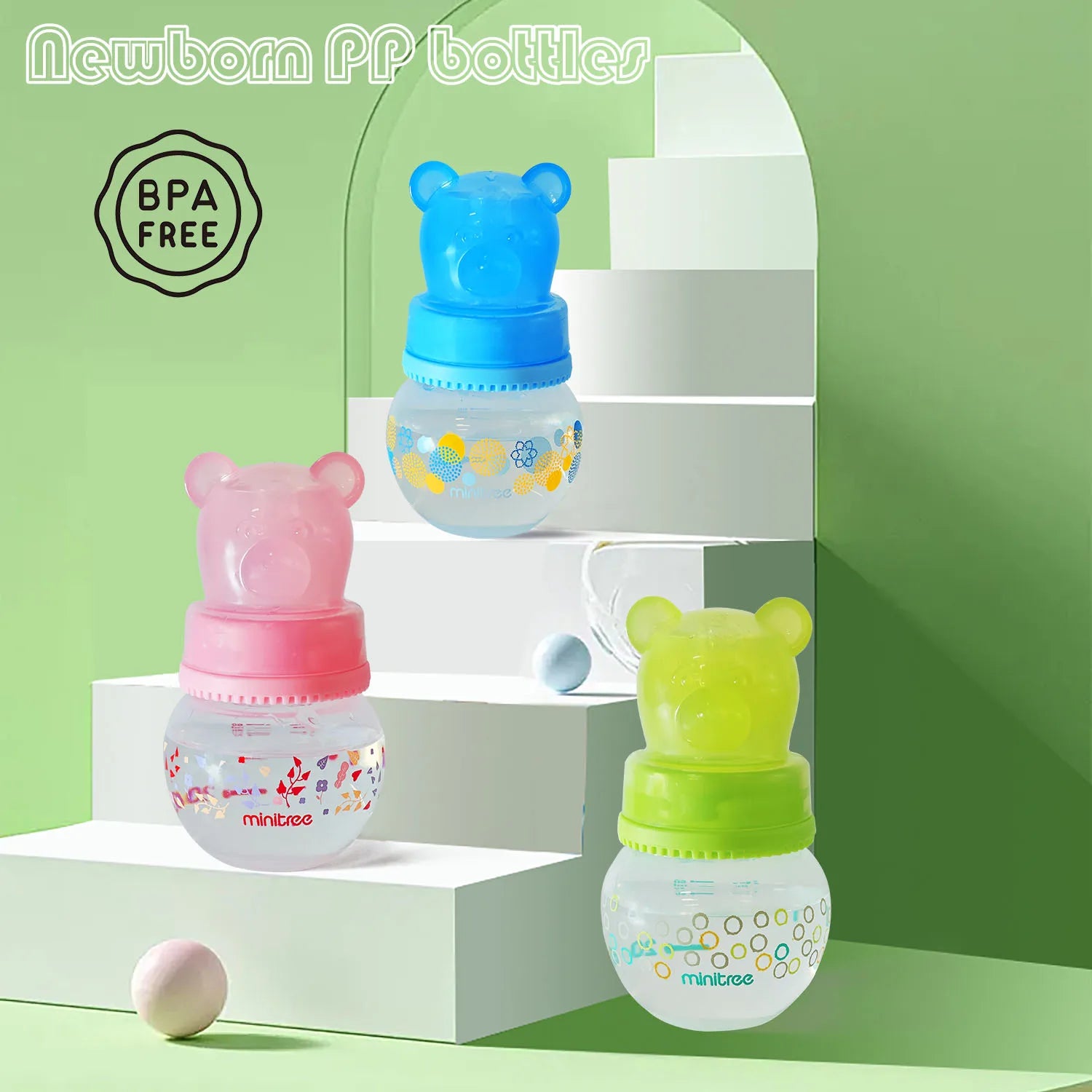 Minitree Baby Bottle – Anti-Leak Newborn Feeding Bottle (0–6 Months, 60ml)