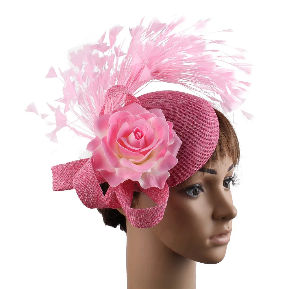 Yellow Fashion Hat Fedora Formal Dress Church Fascinators Hat Headband Party
