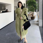 Winter Faux Fur Fashionable Hooded Cotton Long Plush Fleece Temperament Loose Jacket for Women